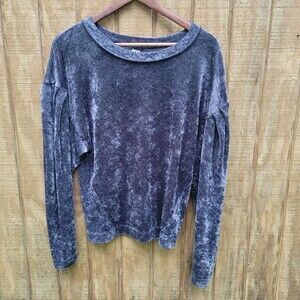 Free People We The Free Milan Layering Velvet Shirt Gray/Grey Womens Size XS